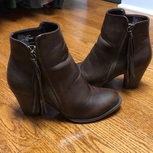 Nine West leather ankle booties.